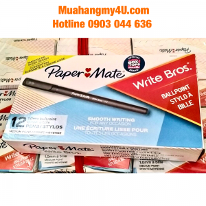 Hộp 12 cây bút bi nắp đậy Paper Mate® Write Bros. 1.0mm - Mỹ