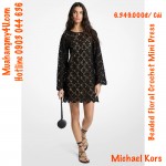 Michael Kors - Beaded Floral Crochet Mini Dress