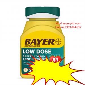 Aspirin Regimen Bayer Low Dose Pain Reliever Enteric Coated Tablets, 81mg, 300 Ct